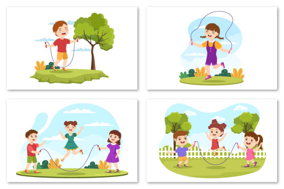 12 Jump Rope Sport Illustration