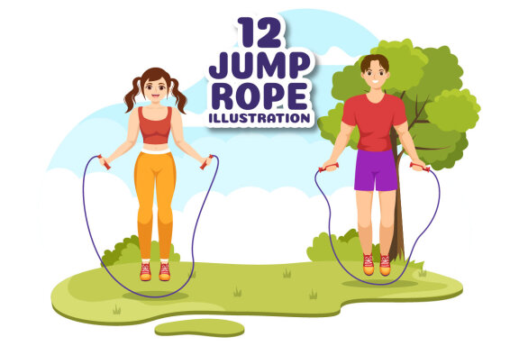 12 Jump Rope Sport Illustration