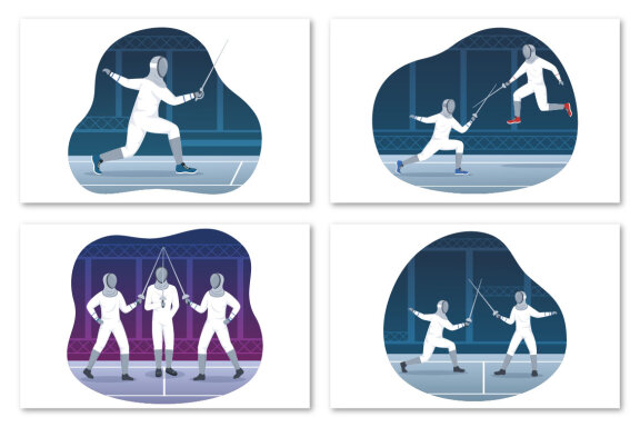 10 Fencing Player Sport Illustration