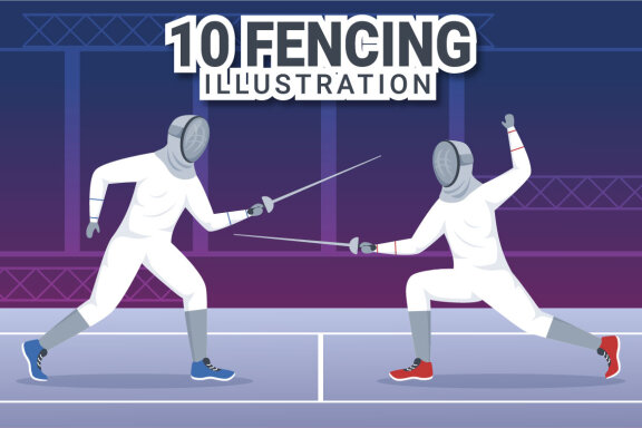 10 Fencing Player Sport Illustration