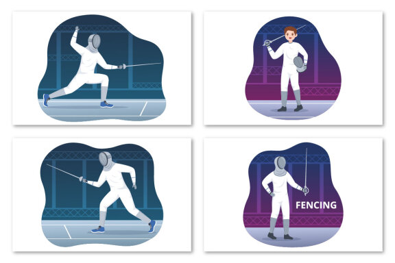 10 Fencing Player Sport Illustration
