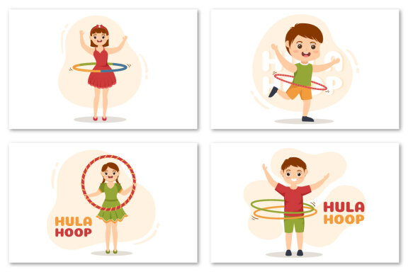 12 Playing Hula Hoop Illustration
