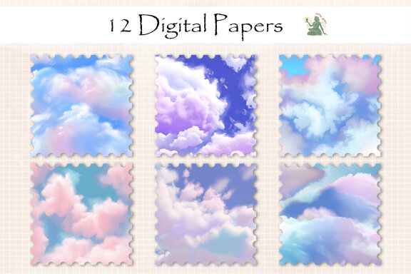 Cotton Candy Cloud 2 Digital Paper