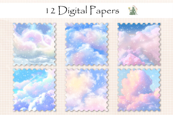 Cotton Candy Cloud 2 V2 Digital Paper 