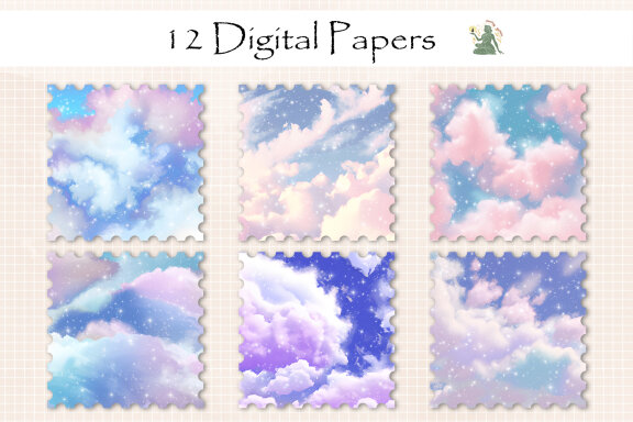 Cotton Candy Cloud 2 V2 Digital Paper 