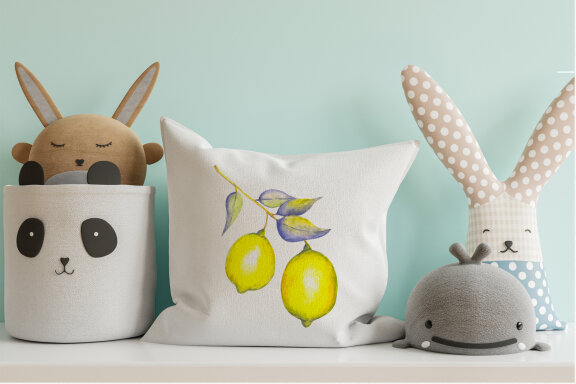 Set of Watercolor Lemons