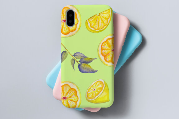 Set of Watercolor Lemons