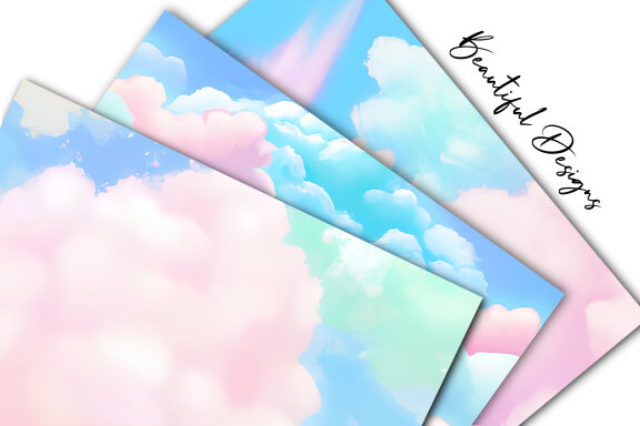 Cotton Candy Cloud Digital Paper