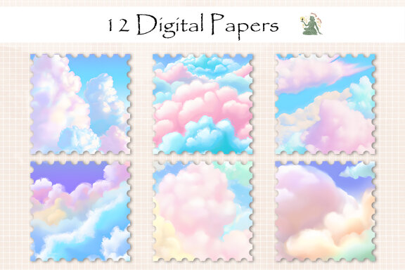 Cotton Candy Cloud Digital Paper