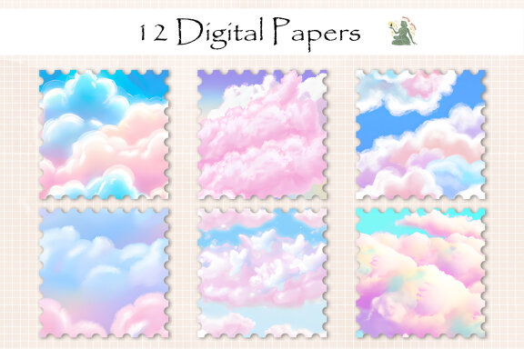 Cotton Candy Cloud Digital Paper