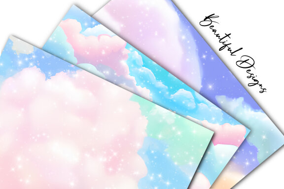 Cotton Candy Cloud V2 Digital Paper 
