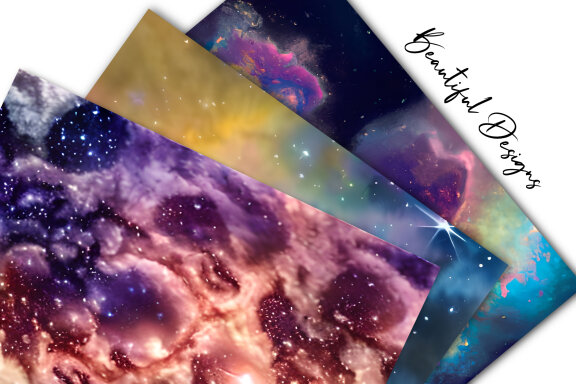 Watercolour Space Fantasy Digital Paper