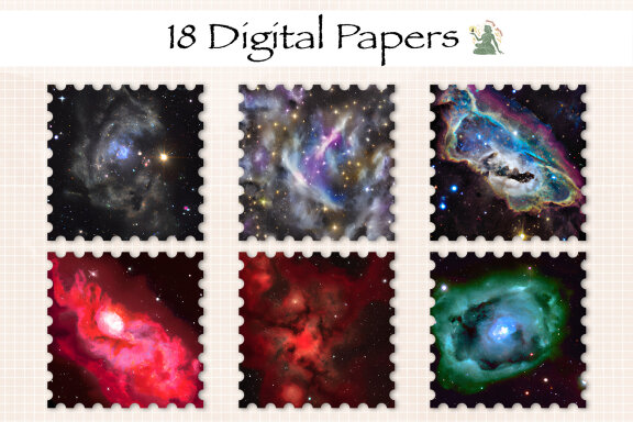 Watercolor Dreamy Space Digital Paper