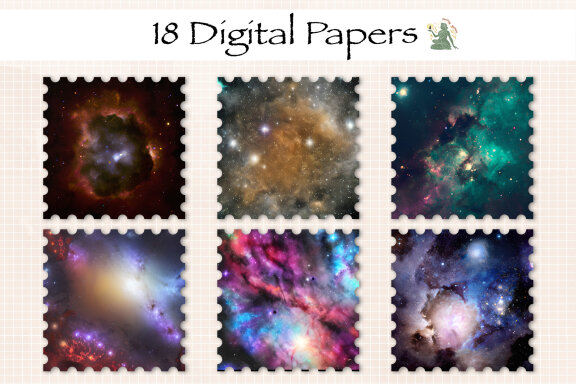 Watercolor Dreamy Space Digital Paper