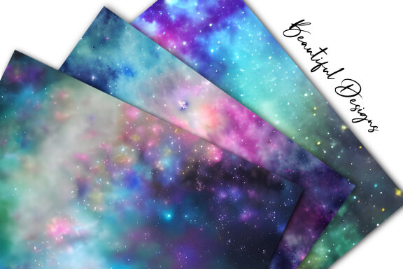 Watercolor Galaxy Digital Paper
