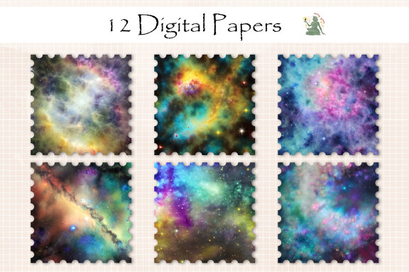 Watercolor Galaxy Digital Paper