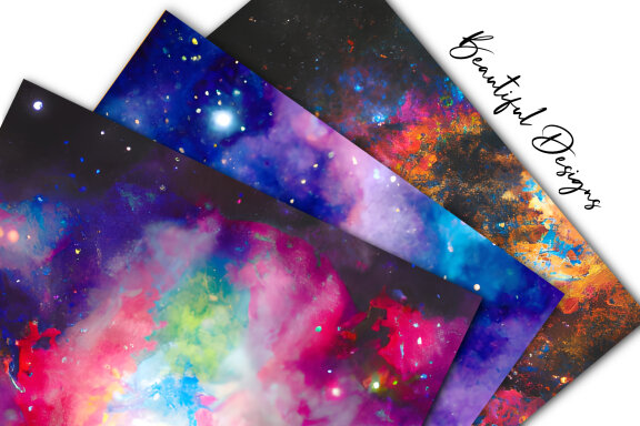 Watercolor Galaxy II Digital Paper