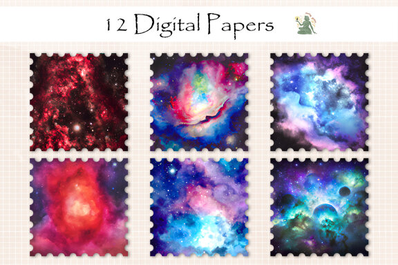 Watercolor Galaxy II Digital Paper