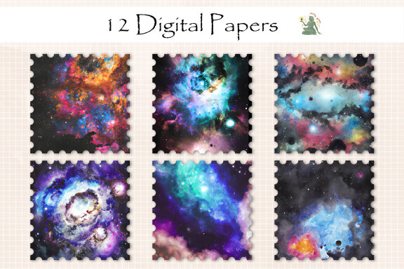 Watercolor Galaxy II Digital Paper