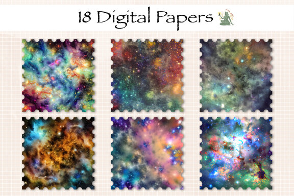 Watercolor Multiverse Digital Paper
