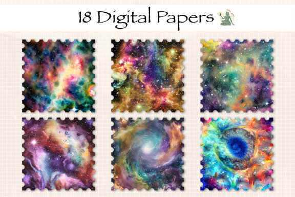 Watercolor Multiverse Digital Paper