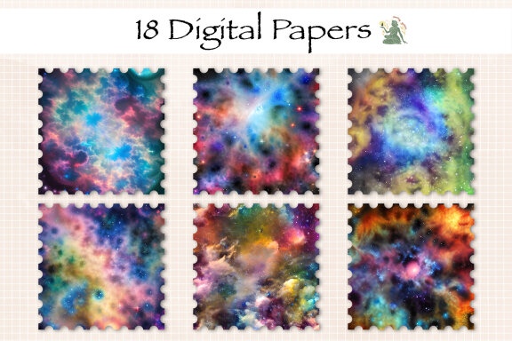 Watercolor Multiverse Digital Paper