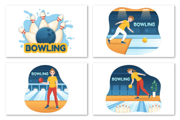 12 Bowling Game Illustration