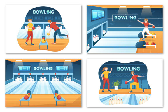 12 Bowling Game Illustration