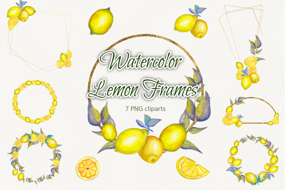 Watercolor Lemon Frames