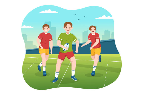 11 Rugby Player Illustration