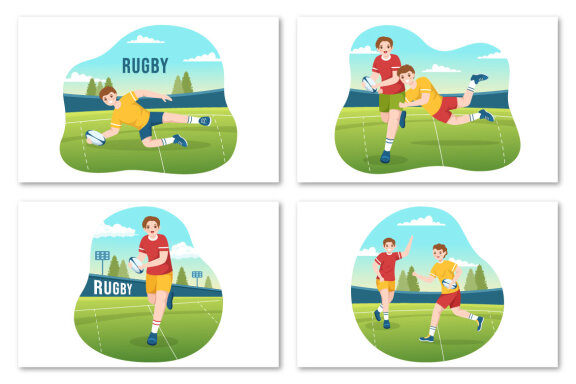 11 Rugby Player Illustration