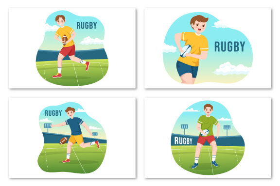 11 Rugby Player Illustration