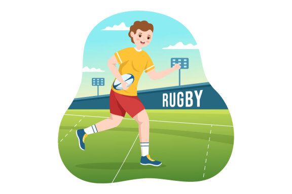 11 Rugby Player Illustration