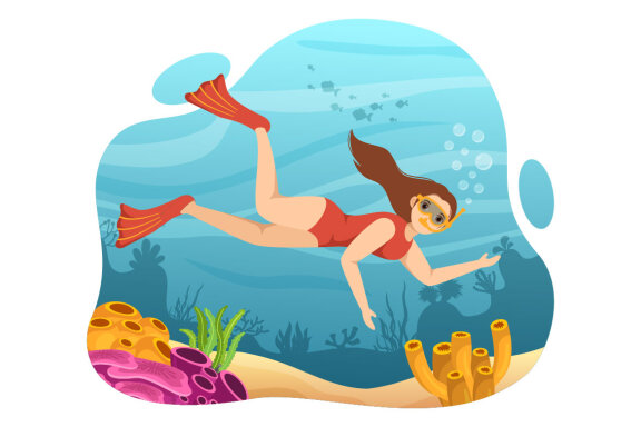10 Snorkeling Design Illustration