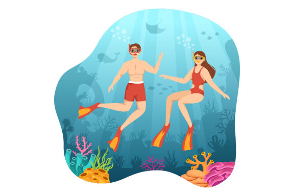10 Snorkeling Design Illustration