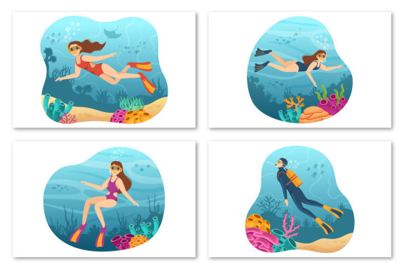 10 Snorkeling Design Illustration