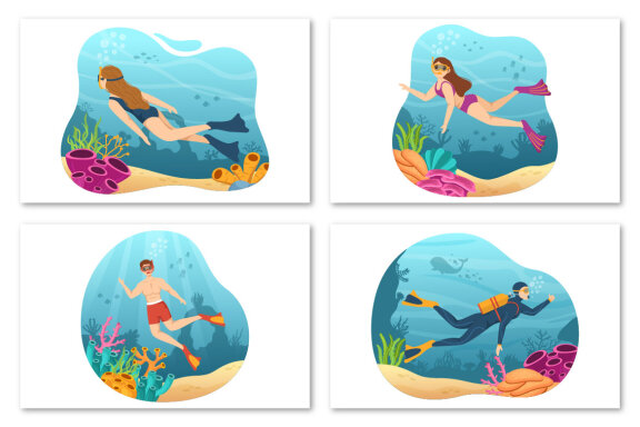 10 Snorkeling Design Illustration