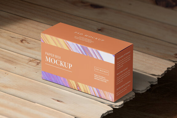 Paper Box Mockup Under Daylight Eco Branding and Packaging
