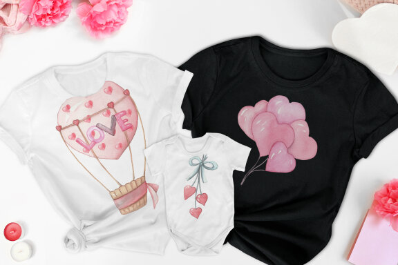 Watercolor clipart - Lovely Valentine