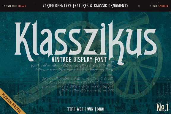 Klasszikus Vintage Font