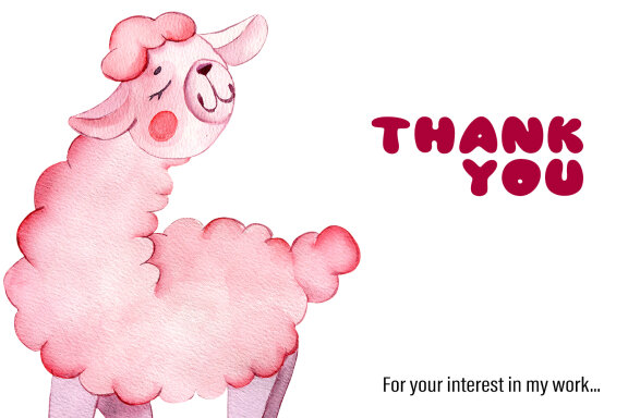 Cute watercolor llama alpaca clipart