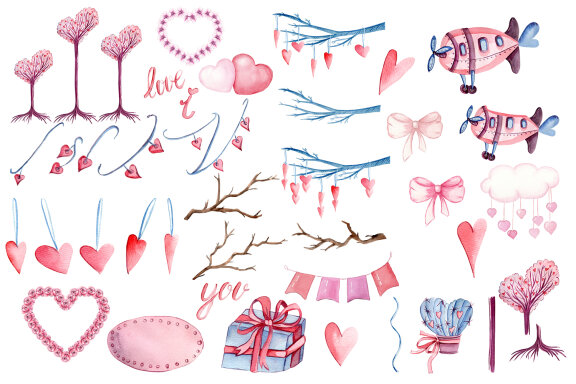 Cute watercolor llama alpaca clipart