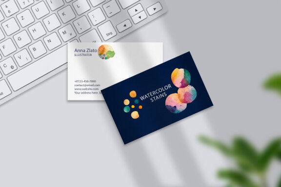 Watercolor Set of Colorful Stains