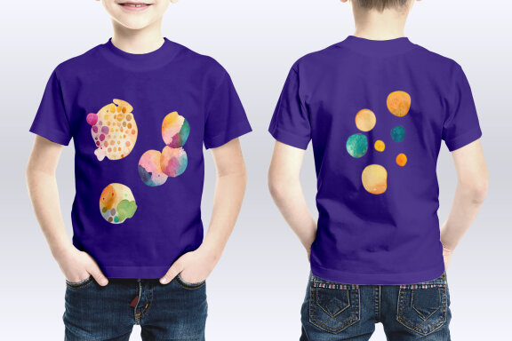 Watercolor Set of Colorful Stains
