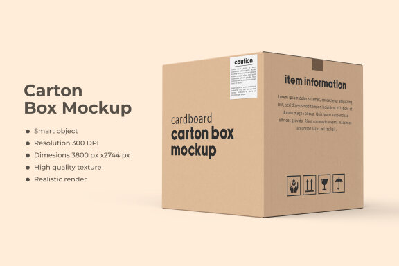 square carton box mockup