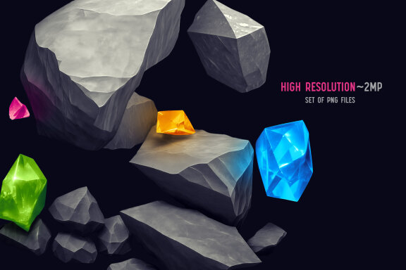 Treasure Gems - Color Bitmap Font