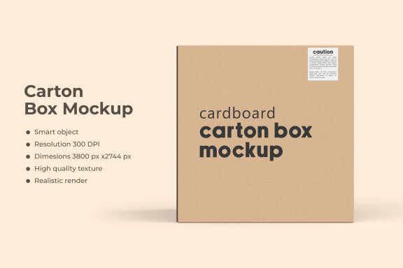 square carton box mockup