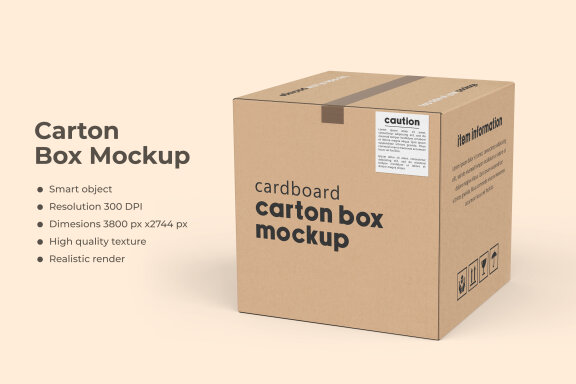 square carton box mockup