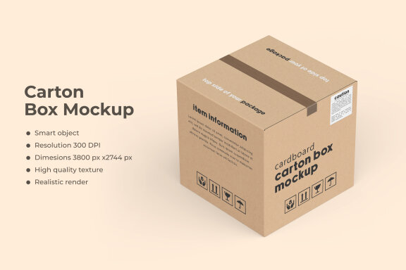 square carton box mockup
