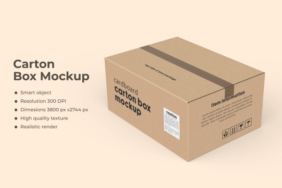 Rectangle carton box mockup